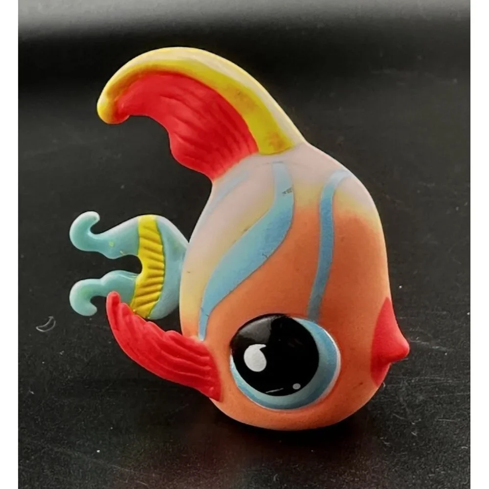 Littlest Pet Shop Pink Teal Angelfish 643 LPS Authentic Blue Eyes 2007 Pet Pairs